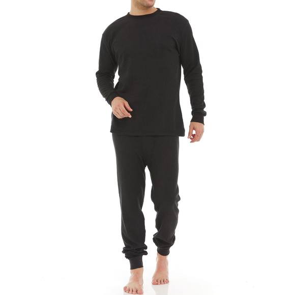 New Isotoner Mens 2 pc. Waffle Thermal Set Long Sleeve Top & Pant Size Large - Picture 1 of 6